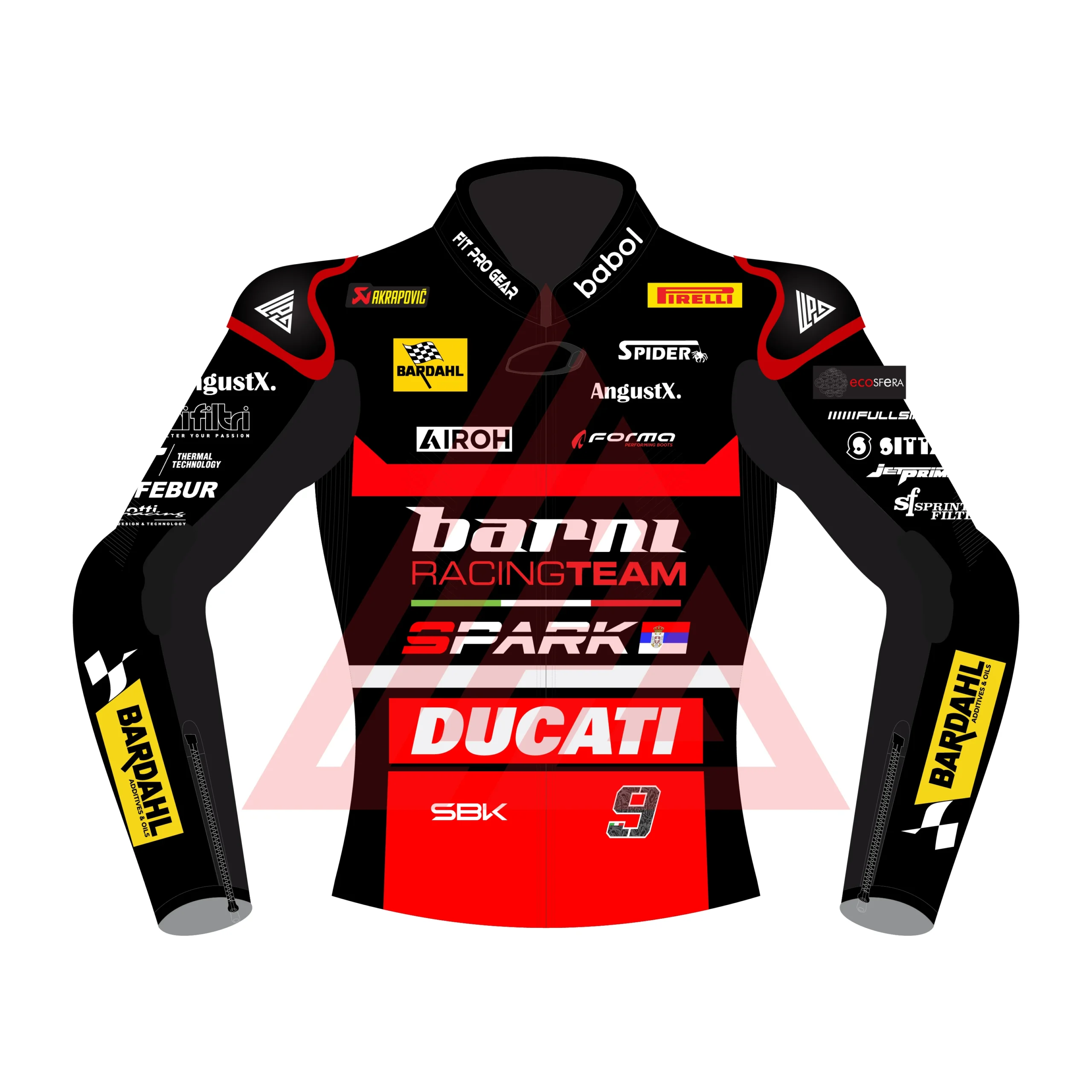 Danilo Petrucci WSBK Barni Spark Racing Team Leather Racing Jacket 2025 1