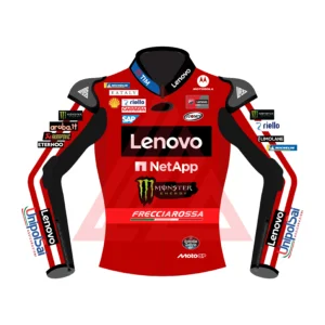 Francesco Bagnaia MotoGP Ducati Lenovo Team Leather Racing Jacket 2026 (4)
