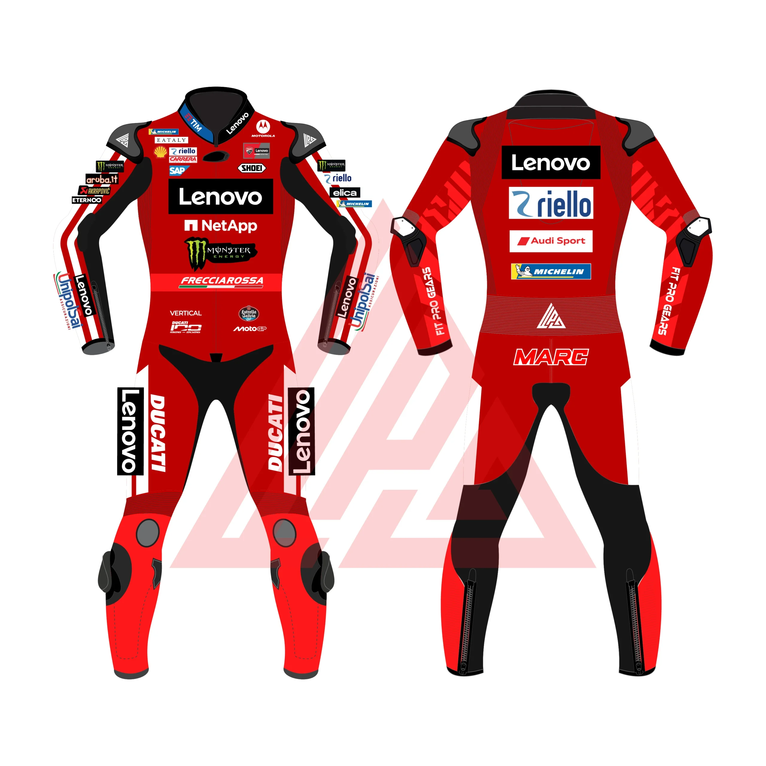 Marc Marquez MotoGP Ducati Lenovo Team Leather Race Suit 2026 1